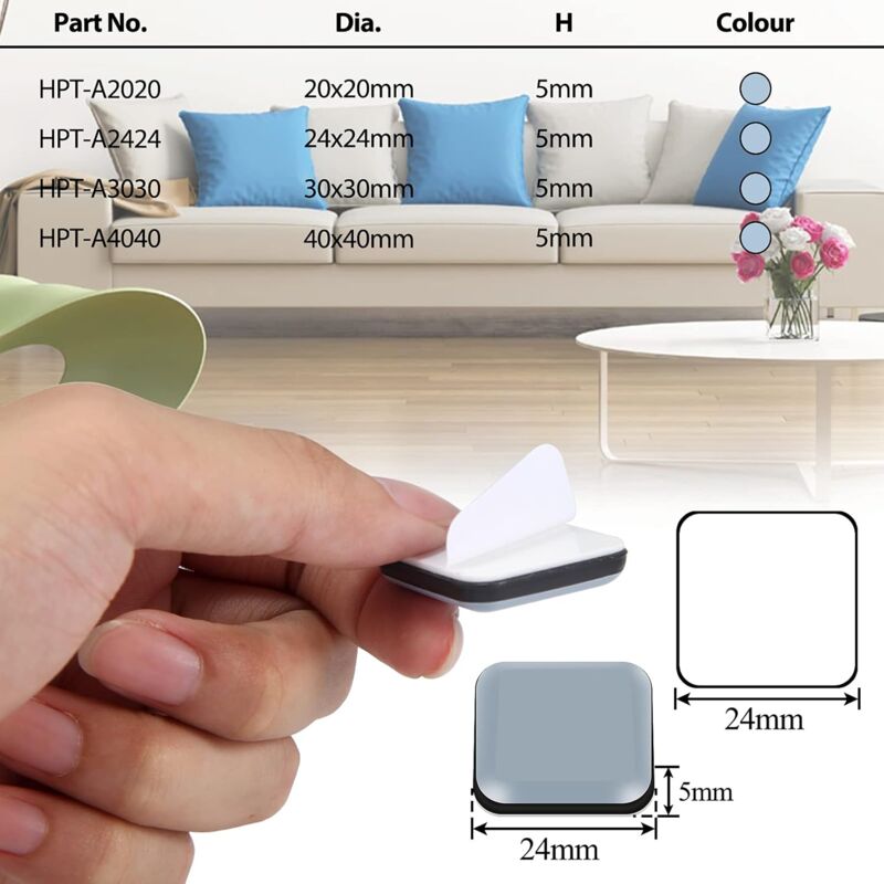 Furniture Sliders, 16 Pieces Ptfe Teflon Square Self-Adhesive Furniture Sliders Suitable For Smooth Floors And Carpets - Image 2