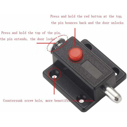 4 pcs Spring Window Cabinet Knob Automatic Door Latch Lock Furniture Cabinet Drawer Door Lock With Spring Knob - Image 4
