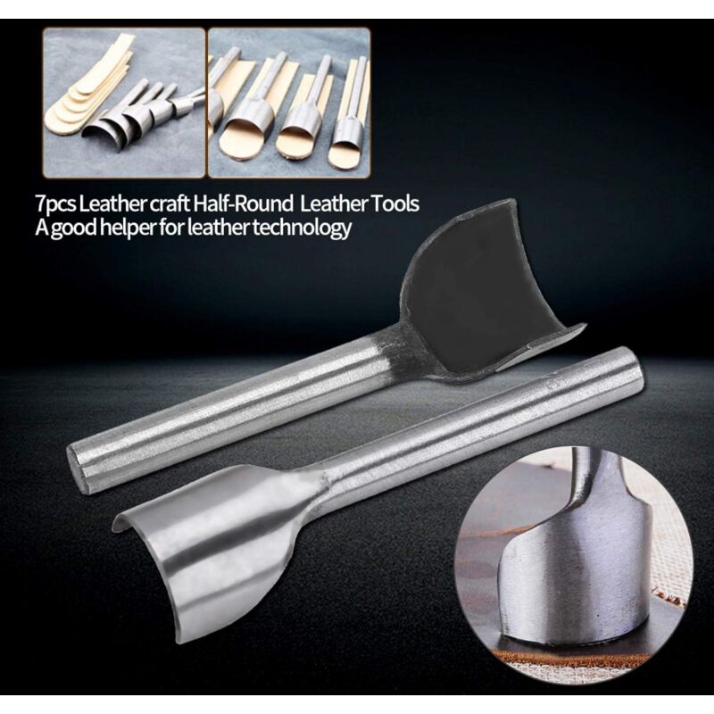7 pcs Half ROund Diy Leather Craft Tools Arc Shape Belt End Cutter Leather Strap Semicircle Punch Tools (10-40Mm) - Image 3