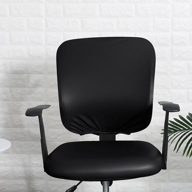 Pu Office Chair Cover Removable Stretch Armchair Cover Swivel Chair Protector Waterproof Oilproof For Banquet Home, - Image 2