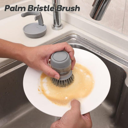Soap Dispensing Dish Brush, Kitchen Hand Brush For Cleaning Dishes, Pots, Pans And Sinks -- Gray V014Dcbgre One Size - Image 4
