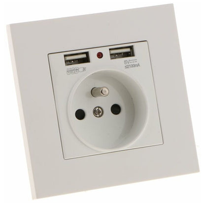 Sharplace Wall Socket, Wall Socket, Dual Usb 5V/2100Ma, 2 Port Usb Socket Convenient And Easy To Manage