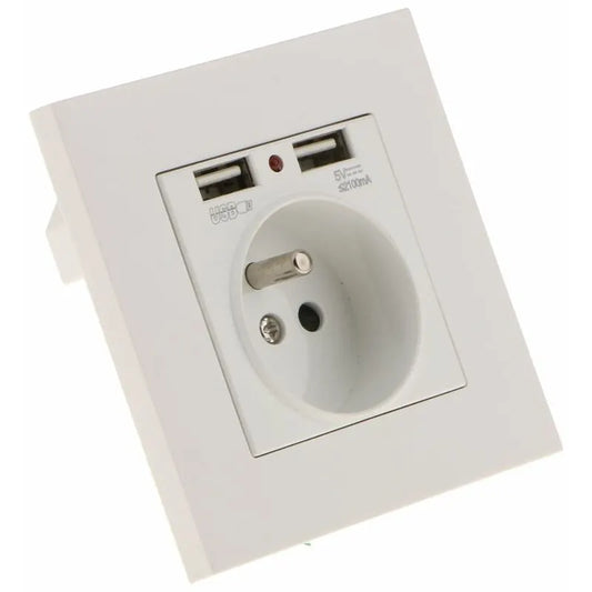 Sharplace Wall Socket, Wall Socket, Dual Usb 5V/2100Ma, 2 Port Usb Socket Convenient And Easy To Manage - Image 2