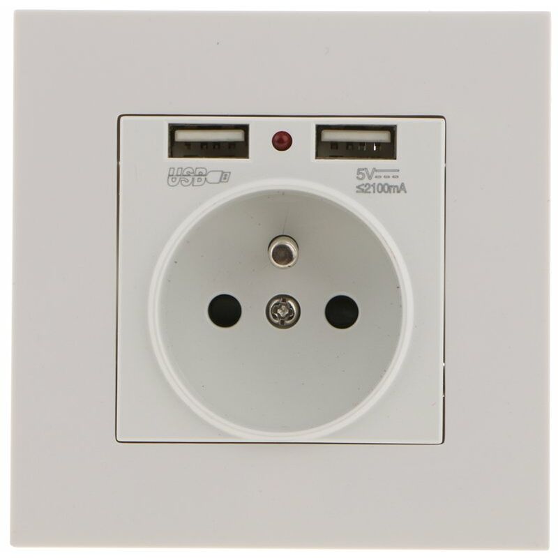 Sharplace Wall Socket, Wall Socket, Dual Usb 5V/2100Ma, 2 Port Usb Socket Convenient And Easy To Manage - Image 3