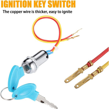 2 Wire Ignition Switch, Key Start Switch With 2 On-Off Buttons For Electric Scooter Atv Moped Go Kart - Image 2