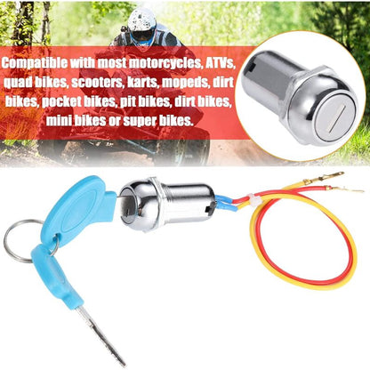 2 Wire Ignition Switch, Key Start Switch With 2 On-Off Buttons For Electric Scooter Atv Moped Go Kart - Image 3