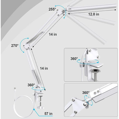 LED Desk Lamp - Powerful LED Desk Lamp With Clip - Eye Protection LED Desk Lamp - 3 Lighting Modes X 10 Brightness - Image 4