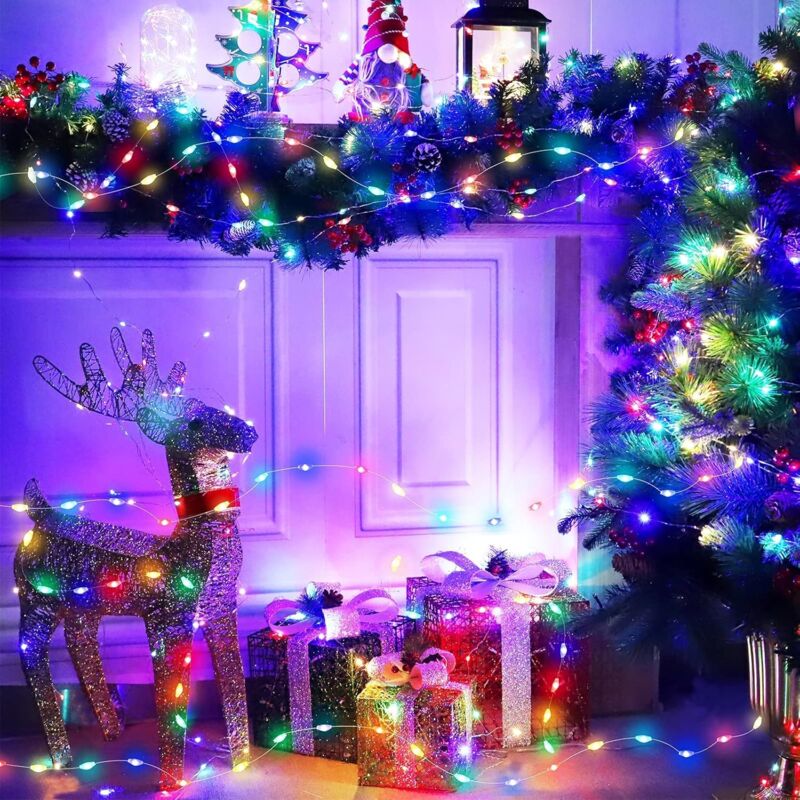 Christmas Fairy Lights LED Multicolor String Lights 2 Pack 10M 100 LEDs Battery Operated String Lights For Bedroom - Image 2