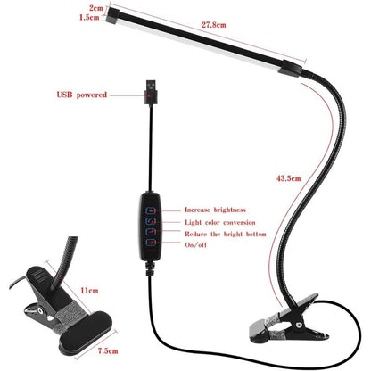 8W Dimmable Usb Desk Lamp With 3 Modes (Cool/Warm/Natural) 10 Brightness Levels LED Desk Lamp For Office, Education, - Image 2