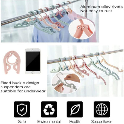12 Pack Portable Foldable Plastic Travel Hangers Space Saving With Non-Slip Multi-Functional Travel Accessories For - Image 3