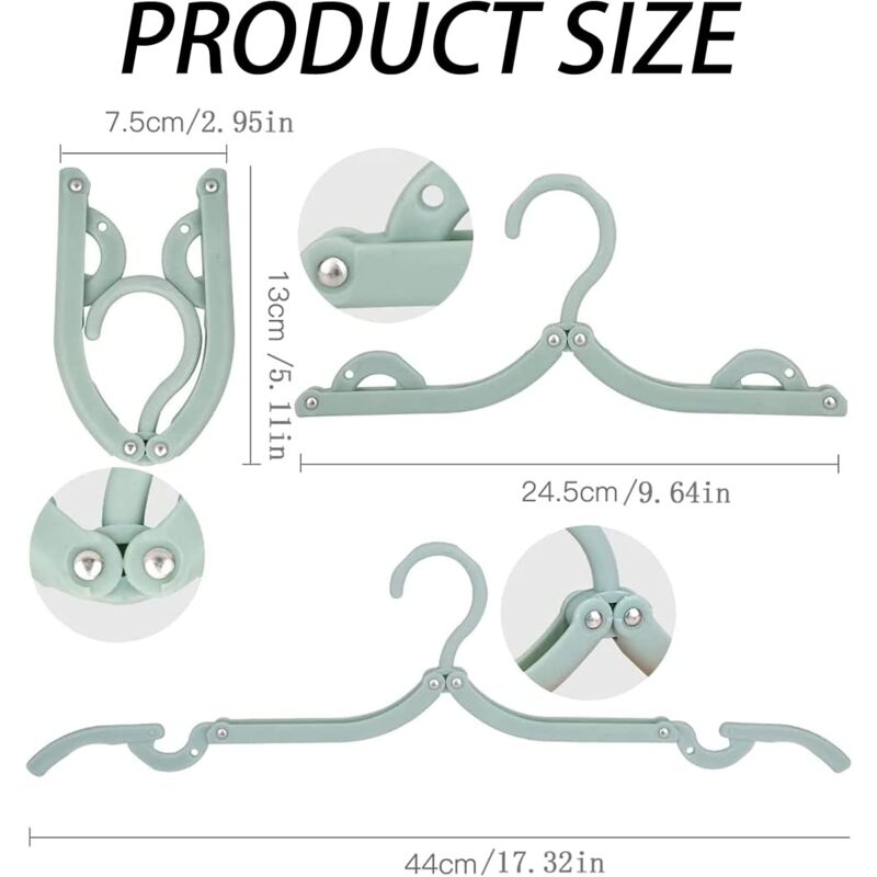 12 Pack Portable Foldable Plastic Travel Hangers Space Saving With Non-Slip Multi-Functional Travel Accessories For - Image 4