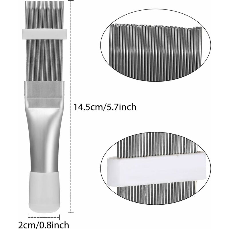 3 pcs Air Conditioner Condenser Cleaning Brush, Stainless Steel Air Conditioner Fin Cleaner, Refrigerator Coil Cleaning - Image 3