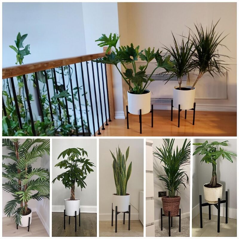 Plant Stand, Simple Style Metal Plant Shelf, Indoor And Outdoor Flower Pot Holder Adjustable Width For 20-30Cm Pots - Image 4