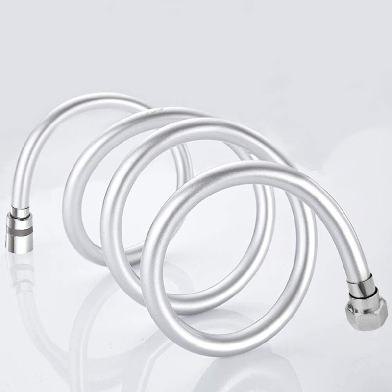 2M Extra Long Smooth Chrome Shower Hose (G1/2) - Image 3