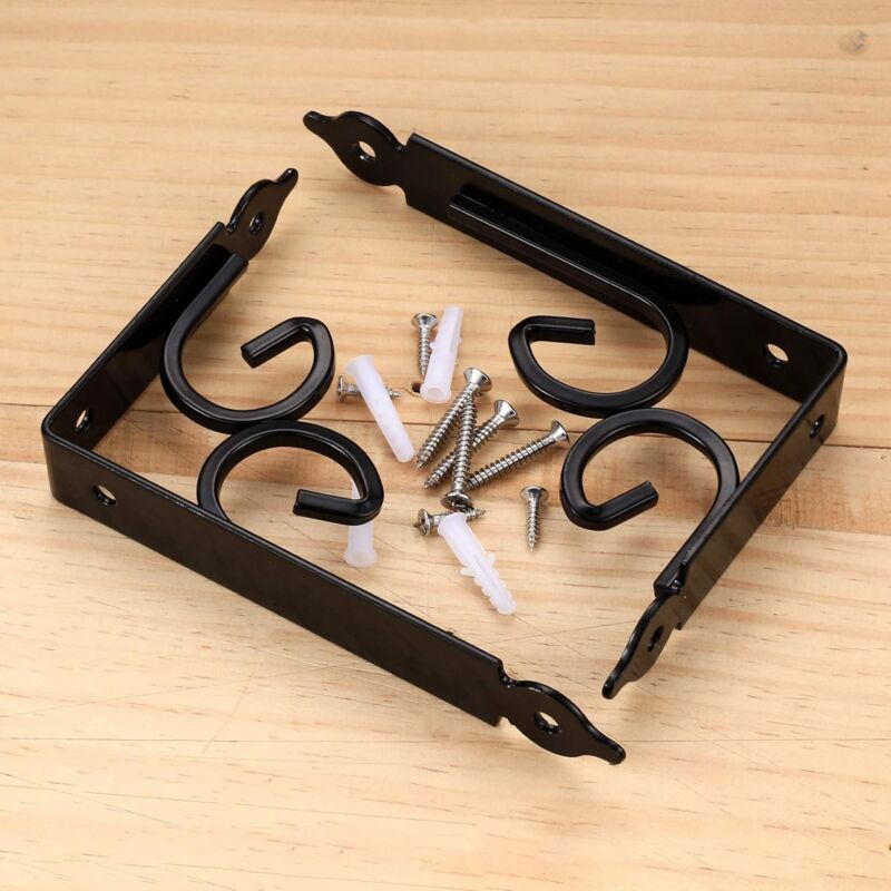 2 pcs Wall Shelf Brackets, 90 Degree Triangle Shelf Brackets, Metal Angle Bracket For Bookshelf, Kitchen - Black - Image 4
