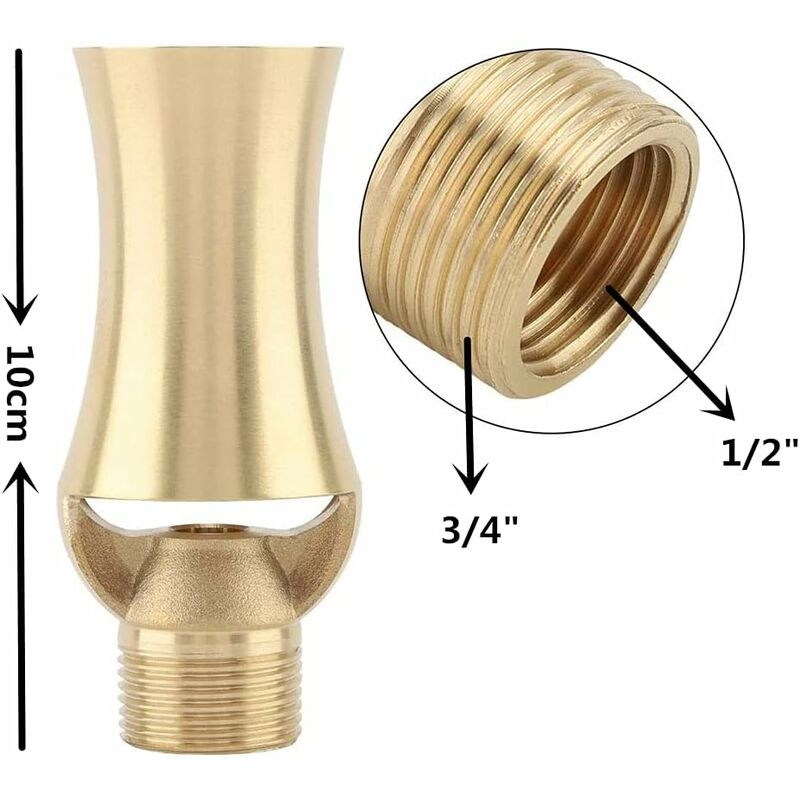 Brass Ice Tower Pond Waterfall Cedar Water Fountain Spray Nozzle Head Adjustable Cedar Shape Basin Flow Sprinkler - Image 2