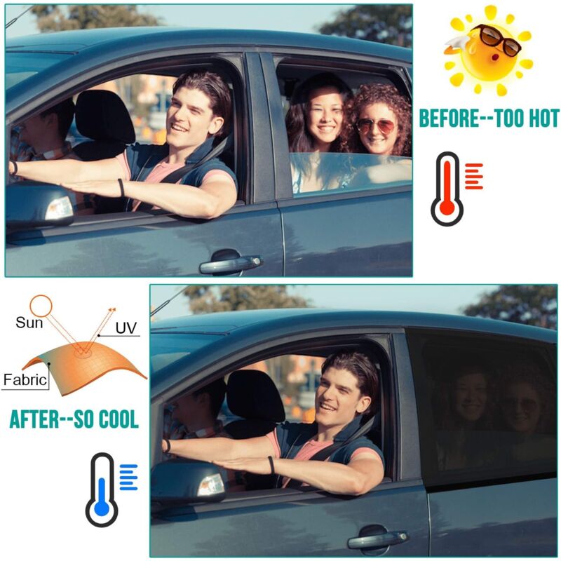 Baby Car Sun Shade, 2 Pieces Car Sun Sock By Blocking Uv Rays By Protecting Car Sun From Children And Pets (Black) (Xl) - Image 3
