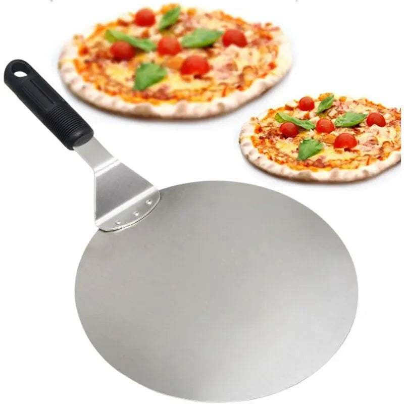 ROund Stainless Steel Pizza Peel With Non-Slip Handle Ideal For Cakes, Pizzas, Pies