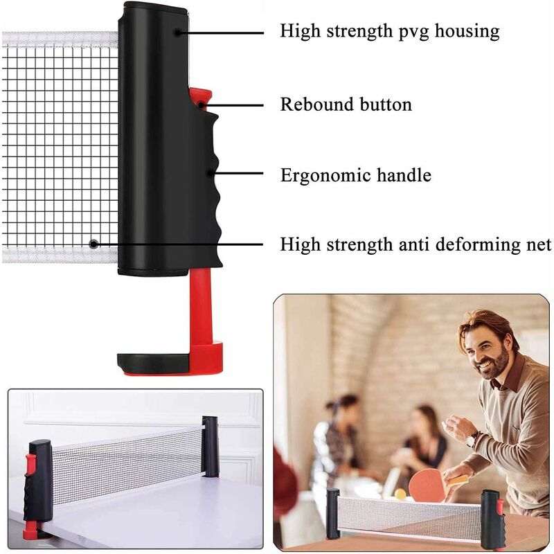Retractable Table Tennis Net, Portable Table Tennis Net Stand, Perfect For Ping Pong Table, Desk, Dining Table, - Image 2