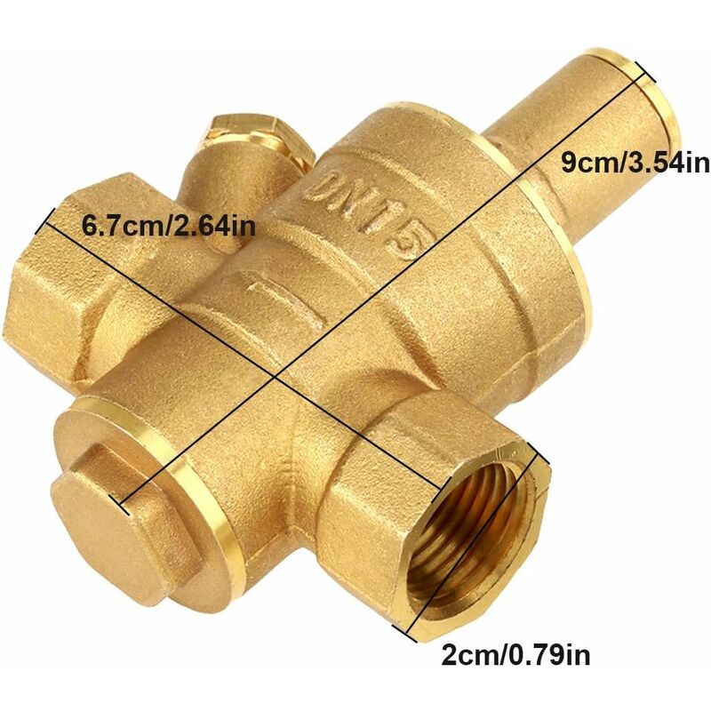 Adjustable Water Pressure Regulator Reducer With Dn15 Brass Measuring Meter - Image 3