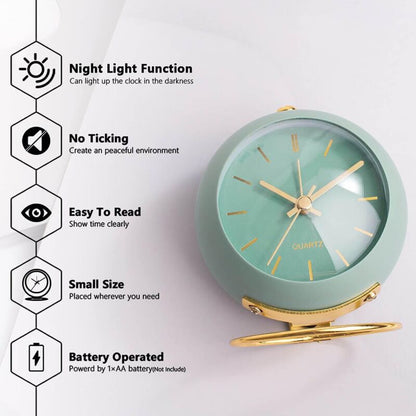 Retro Non-Ticking Analog Alarm Clock With Night Light, Silent, Easy Operation And Loud Alarm, Gift For Mom On Mother'S - Image 2