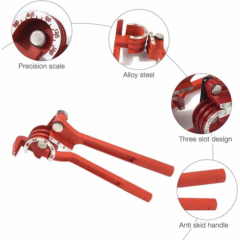 Tube Bender, 3 In 1 Tube Bender 6Mm/8Mm/10Mm Copper Tube Bender Copper Tube Cutter 180° Heavy Duty Manual Tube Bender - Image 2