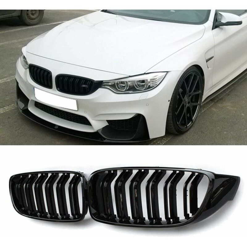 Car Front Grille Grill - Gloss Black - Image 2
