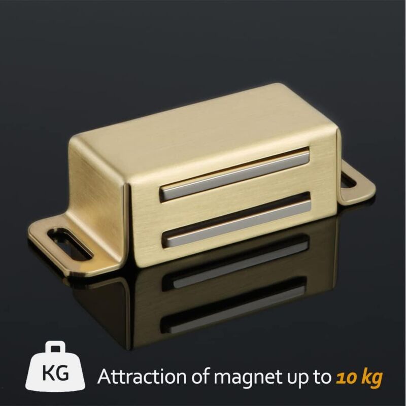 Magnetic Door Catches For Drawers Or Cabinets Door Closure, Stainless Steel Gold Finish, 4 pcs, Ecat001G-4P-Fr - Image 2