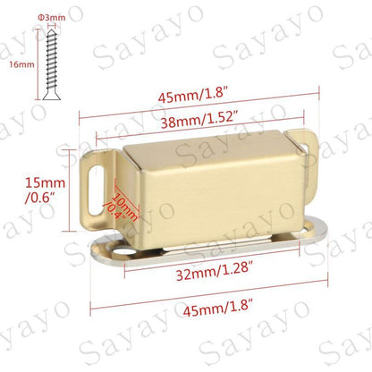 Magnetic Door Catches For Drawers Or Cabinets Door Closure, Stainless Steel Gold Finish, 4 pcs, Ecat001G-4P-Fr - Image 4