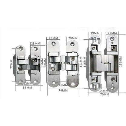 3D Invisible Hinge. Satin Stainless Steel. 2 Pieces, 2395Mm (Left + Right) - Image 4