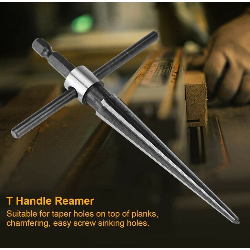 Hand Reamer, Bridge Pin Hole T-Shaped Tapered Hexagonal Handle Drilling Tool - Image 3