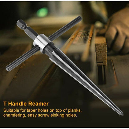 Hand Reamer, Bridge Pin Hole T-Shaped Tapered Hexagonal Handle Drilling Tool - Image 3