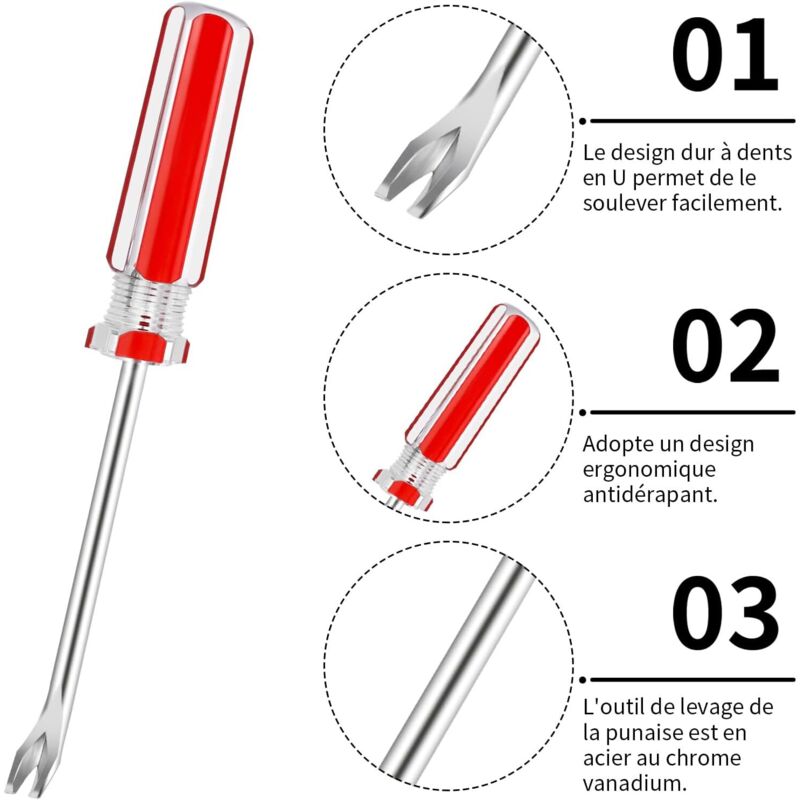 Nail Puller Kit 3Mm V-Shaped Nail Puller Tack Lifter Upholstery Nail Puller For Rivet Nail Removal - Image 4