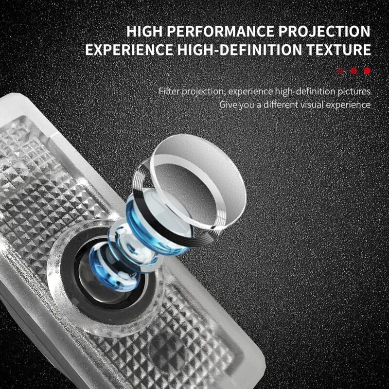 2 pcs Door Light, Entry Door Lighting Projection, Car Door Projector For A1/A3/A4/A5/A6/Q3/Q5/Q7/A7/A8/R8 - Image 2
