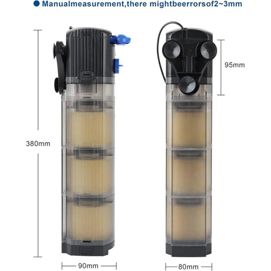 Aquarium Internal Filter Adjustable 3 In 1 Aquarium Pump For 100-300L Freshwater Or Saltwater Aquarium 1500L/H 25W - Image 2