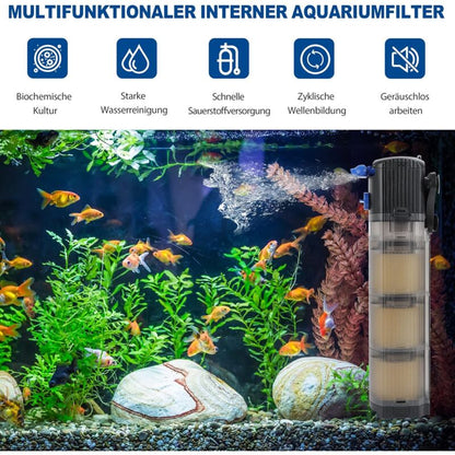 Aquarium Internal Filter Adjustable 3 In 1 Aquarium Pump For 100-300L Freshwater Or Saltwater Aquarium 1500L/H 25W - Image 3