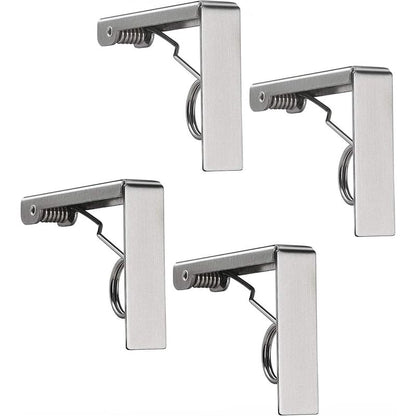 4 pcs Tablecloth Clips Set Stainless Steel Tablecloth Clips Anti-Slip Spring Loaded Tablecloth Holder