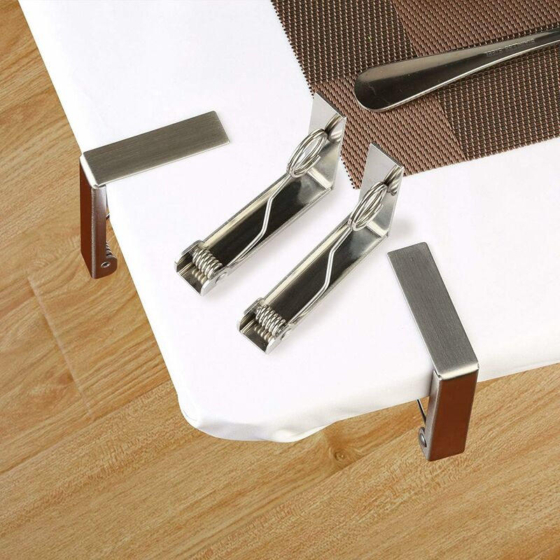 4 pcs Tablecloth Clips Set Stainless Steel Tablecloth Clips Anti-Slip Spring Loaded Tablecloth Holder - Image 3