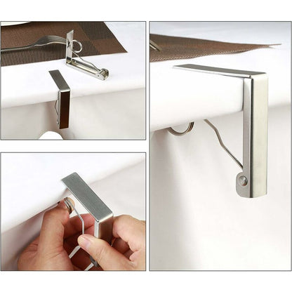 4 pcs Tablecloth Clips Set Stainless Steel Tablecloth Clips Anti-Slip Spring Loaded Tablecloth Holder - Image 4