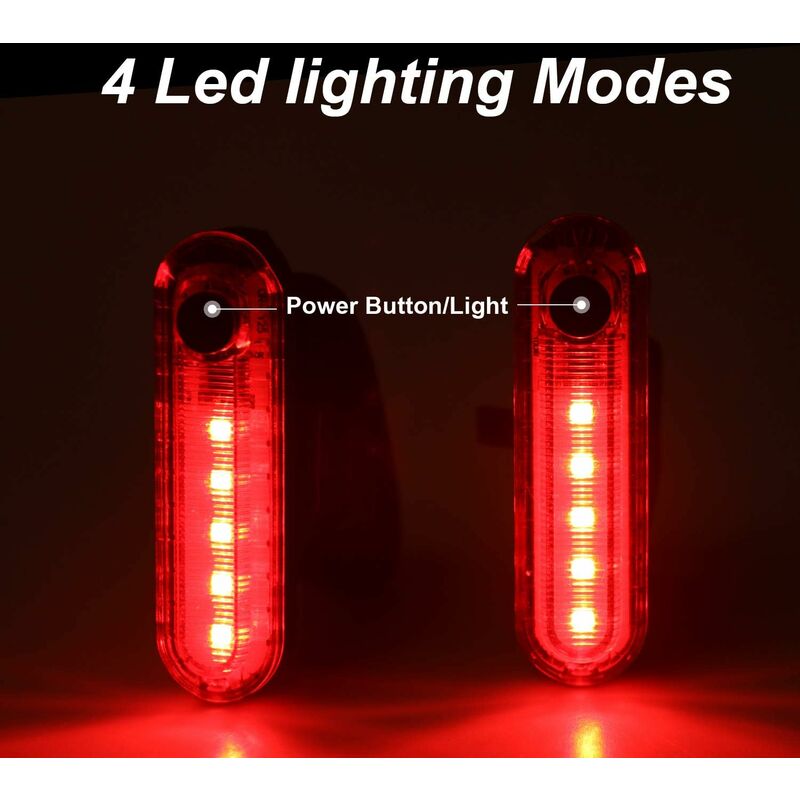 Bike Tail Lights - 2 Pack Bicycle Rear Lights, Usb Rechargeable Cob LED Waterproof Bike Rear Light, 4 Lighting Modes - Image 2