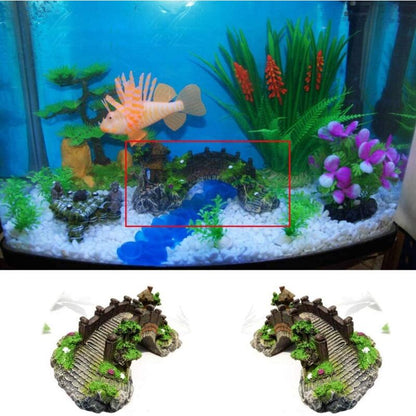 Aquarium Bridge Ornament,Fish Tank Landscape Decor Aquarium Resin Bridge Fish Tank Arch Pavilion Tree Garden Aquarium - Image 4