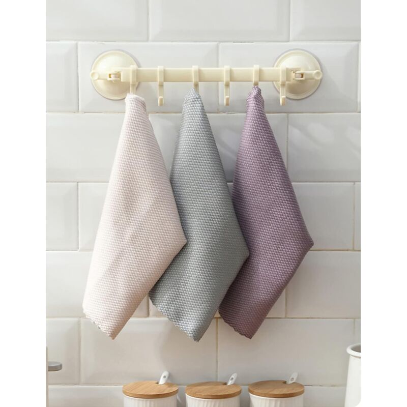Microfiber Cleaning Cloths 10 Fish Scale Cleaning Cloth 25X25Cm, Eco-Friendly Reusable Towel For Kitchen Glass Car - Image 2