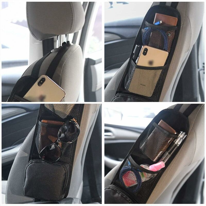 Seat Side Organizer, Storage Bag, Phone Holder, Mesh Pocket For All Front Passenger Car Seats For Cars, Trucks - Image 4