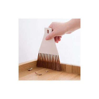 1Set Mini Dustpan Brush Sets, Cleaning Brush For Table, Desk, Countertop, Keyboard, Car, Camping (Beige) - Image 3