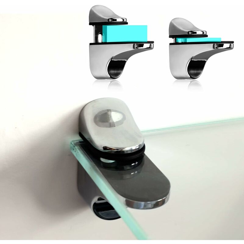 2-Piece Adjustable Glass Shelf Bracket, Support For 5-22Mm Thickness Wood/Glass Shelves - Image 3