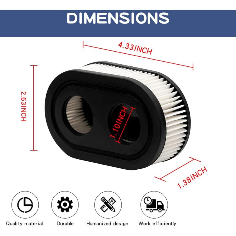 2 pcs Lawn Mower Air Filter, Air Filter For Briggs & Stratton 798452 And 5432 Engine Parts, Lawn Filter Suitable For - Image 2