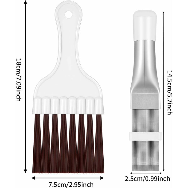 2 pcs Air Conditioner Condenser Fin Comb, Fin Cleaning Brush Air Conditioner Fin Cleaner Refrigerator Coil Cleaning - Image 2