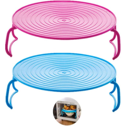 ROund Tray Steamer Rack Double Layer Steamer Rack Multifunctional Plastic Cooking Tray Holder Tray Rack Microwave Oven