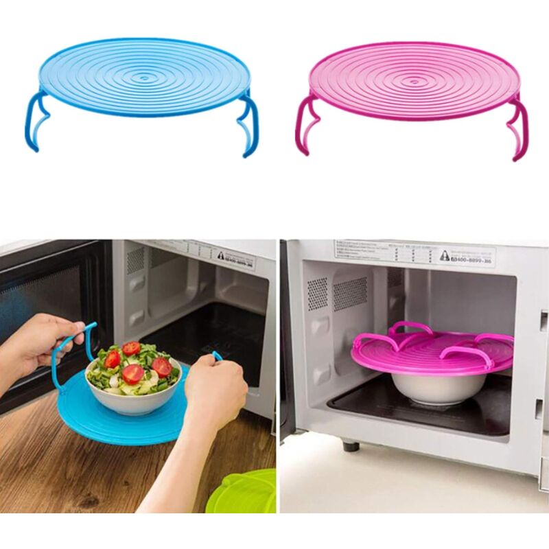ROund Tray Steamer Rack Double Layer Steamer Rack Multifunctional Plastic Cooking Tray Holder Tray Rack Microwave Oven - Image 2