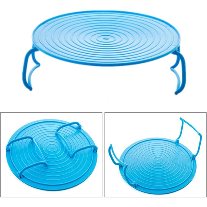 ROund Tray Steamer Rack Double Layer Steamer Rack Multifunctional Plastic Cooking Tray Holder Tray Rack Microwave Oven - Image 3